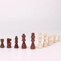 32 Pieses Wooden Chess Sports Chess Pieces Only No Board Wood Wood Chessmen King Height Chess