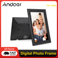 Andoer 10.1 Inch Digital Photo Frame Cloud Digital Picture Frame TFT Touch Screen with Backside Stand Gift for Friend and Family