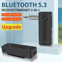 Bluetooth 5.3 Audio Receiver Transmitter Stereo Music Hansfree Call 3.5mm AUX Jack USB Dongle Wireless Adapter For TV PC Car Kit