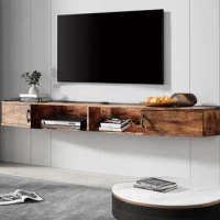 Floating TV Stand with Cabinet, Wall Mounted TV Shelf with Door Media Console Entertainment Center Under TV Floating Cabinet