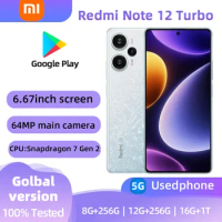 Xiaomi Redmi Note 12 Turbo 5G RAM 8GB ROM 256GB Snapdragon 7+ Gen 2 120Hz OLED Display 5000mAh used phone
