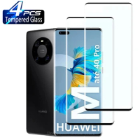 2/4Pcs rolled screen tempered glass suitable for Huawei Mate 40 Pro Mate 50 30 20 Pro Mate 40E RS screen protective glass film