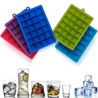 Silicone Tray with Lid Mold Food Grade Silicone Whiskey Cocktail Drink Chocolate Ice Cream Maker Party Bar