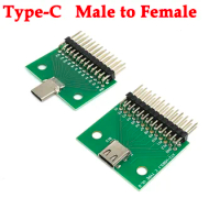 24Pin Male To Female Type-C Test PCB Board Universal Board With USB 3.1 Port Test Board With Pins Adapter Plate Connector