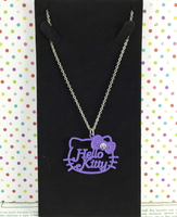 【震撼精品百貨】Hello Kitty 凱蒂貓 造型項鍊-紫 震撼日式精品百貨