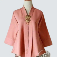 Atasan Kebaya Kutu Baru Modern Bahan Katun Halus Warna Peach Gold Hitam Gold Hitam Merah Navy Panjan