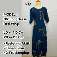 Daster Longdress Batik Nyonya Pekalongan Motif Pita Kekinian