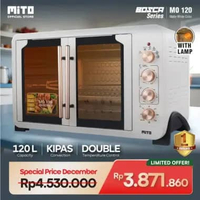 MITO Oven Listrik Bosca Series MO120 double door 120L | Pemanggang makanan kapasitas besar - White