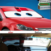 眼睛形狀汽車遮陽擋風玻璃卡通擋風玻璃罩汽車遮陽板汽車罩汽車太陽能保護