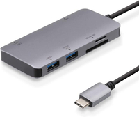【日本代購】Elecom 宜麗客USB Type-C 集線器對接站6合1 DST-C12SV/EC 100W PD對應USB Type-C端口