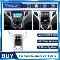 2Din Android 10.0 Car Radio Audio DVD Player GPS Navigation Head Unit For Hyundai Azera 2011 2012 Car Stereo Multimedia Receiver