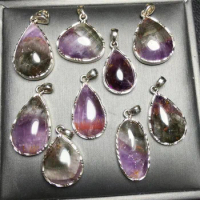 S925 Natural Auralite23 Pendant Crystal Healing DIY Necklace Fashion Classic Women Jewelry Accessories Exquisite Gift 1pcs