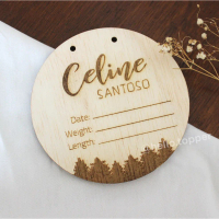 Custom Wooden Baby Biodata | Baby Decor | Baby Name Decor Kayu