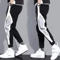 1PC Jogging Polyester Trousers Cargo Pants Plush Lining Pants Jogging Pants Thick Warm Winter Drawstring