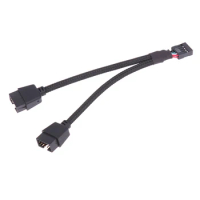 1Pc Computer Motherboard USB Extension Cable 9 Pin 1 Female To 2 Male Y Splitter Audio HD Extension Cable For PC DIY 15cm