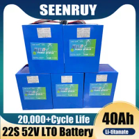 5pcs/lot 52V 40AH Lithium Titanate Battery Pack BMS 22S 2.4V LTO Battery for 4000W Inverter Solar System Bike Scooter E Cart
