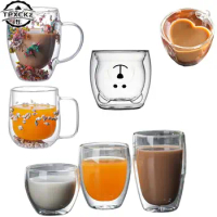 Double-layer Glass Cup Drinkware Dry Flower Sea Snail High Borosilicate Coffee Juice Milk Beer Wine Whiskey Mug Glasses Cup