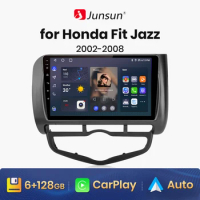 Junsun V1 AI Voice Wireless CarPlay Android Auto Radio for Honda Fit Jazz 2002-2008 4G Car Multimedia GPS 2din autoradio