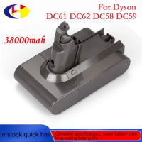 Replace Dyson DC61 Dc62 Dc58 DC59 21.6V 9800mah 12800mah 38000mah Vacuum Cleaner Battery Dyson V6 Battery Replacement