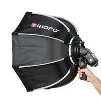 TRIOPO 55/65cm Umbrella Softbox Portable Outdoor Octagon For Godox V860II TT600 TT685 YN560 III IV Flash Speedlite Soft Box