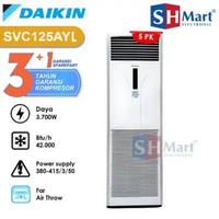 AC FLOOR STANDING DAIKIN 5 PK SVC125AY 3 PHASE MALAYSIA NON INVERTER GARANSI RESMI