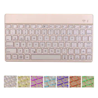 2019 Ultra Thin 7 Colors LED Backlight Aluminum Bluetooth Russian/Spanish/Hebrew Keyboard For Huawei MediaPad M6 10.8 Tablet