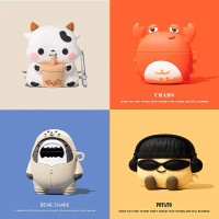 3D Earphone Case for AirPods 4 2026 Cartoon Cute Crab Boba Cow Headphone Cover for AirPods Pro 2 Cas