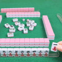 Mahjong Sets Mini Traditional Trip Board Game With Storage Bag Portable Table Game With 144 Melamine Resin Mahjong Tiles