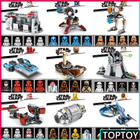 Blok Bangunan, 12 Gaya Imperial Stormtrooper Kapal Angkasa Komander R2D2 Boba Fett Mainan Kanak-kana