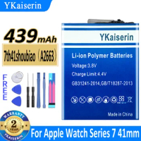 439mAh YKaiserin Battery 7th For Apple Watch Series 7 series7 S7 41mm A2663 Bateria