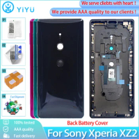 Original Glass Housing For Sony Xperia XZ2 Back Battery Cover Rear Door case With Camera Lens+Middle frame Repair parts