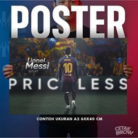 Poster Lionel Messi 8 Ballon d'Or GOAT Victory Hiasan Dinding Kamar Kolektor Dekorasi Studio Kreatif