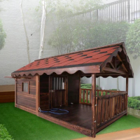 Large Villa Dog House Waterproof Wood Dog House Crate Fence Pets Products Casa Para Perros Grande Dog Crate Furniture YN50DH