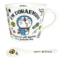 大賀屋 日貨  哆啦A夢 馬克杯 湯匙 勺子 陶瓷 杯子 水杯 茶杯 小叮噹 Doraemon 正版 授權 J00015514