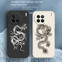 Chinese Dragon Pen Drawing Phone Case For VIVO X50 X60 X70 X80 X90 V21 V23E V23 V23E V25 V27 V29 4G 5G PRO PLUS Case Funda Shell