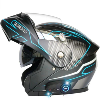 Kuqibao Dual-lens Motorcycle Helmet Face-off Helmet Bluetooth Helmet Long Battery Life Full-face