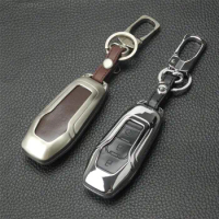 jingyuqin Key Case Cover For Ford Mondeo Fiesta Focus Aluminium Alloy 3Buttons Remote Car Key Protector