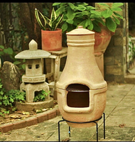 花園造景別墅庭院戶外創意個性擺件歐式紅陶取暖焚燒落葉烤火爐