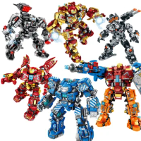 NEW Iron Man Super-Heros MK44 MK85 Robot Figures Ideas Heavy Mech Armor Model Figures Building Brick Block Gift Toy