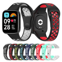 Sports Silicone Strap For Redmi Watch 3 Active/Lite Smart Watch Band Dual Color Watchband