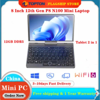 8 Inch 12th Gen P8 N100 Mini Gaming Laptop Intel Alder Lake N100 Touch Screen 12G DDR5 Windows 11 Notebook Yoga Tablet PC 2 in 1