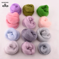 QUANFANG 12 Color Needle Felting Wool Natural Collection Soft Wool Fiber For DIY,Sewing,Doll Needlework Felting Crafts gift