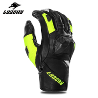LYSCHY Men's Motorcycle Premium Leather Gloves Sheep Skin Motocross Racing Gloves Dirt Bike Enduro Professional Racer Gloves