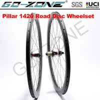 700c Clincher Tubeless Tubular Carbon Wheelset Disc Brake Novatec 791 792 Pillar 1420 UCI Approved Carbon Road Disc Brake Wheels