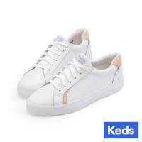 Keds PURSUIT 精緻時尚網球皮革運動鞋-粉/白 9241W130453