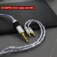 ie100pro cable with mic 2.5mm blance 4.4mm 24 Core Earphones Upgrade Silver Plated OCC Audio Cable For ie400pro ie500pro