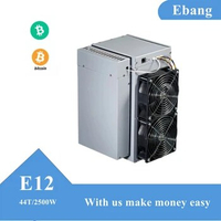 Used Ebang Ebit E12 44TH ASIC Miner Bitcoin Cryptocurrency Miner With Power Supply