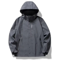 Jaket Lelaki Jaket Musim Bunga Musim Bunga Longgar Bertudung Zip Atasan Jaket Cardigan Bergaya