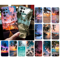 Palm Tree Beach Sea Sunset Phone Case For Samsung S24 S23 S22 S21 S20 Ultra S20 S22 S21 S10E S20 FE S24 Plus