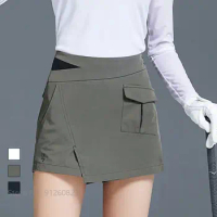 SWAN LOVE GOLF Female High Waist Skort Slim Quick Dry Golf Short Skirt Women Anti-empty Sports Mini Skirt Casual Pocket Shorts